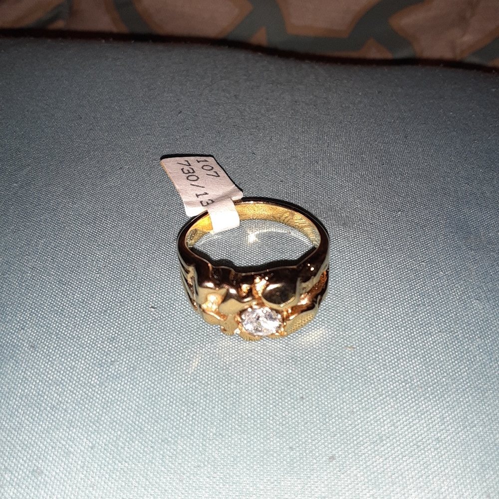18 karat gold plated  nugget ring